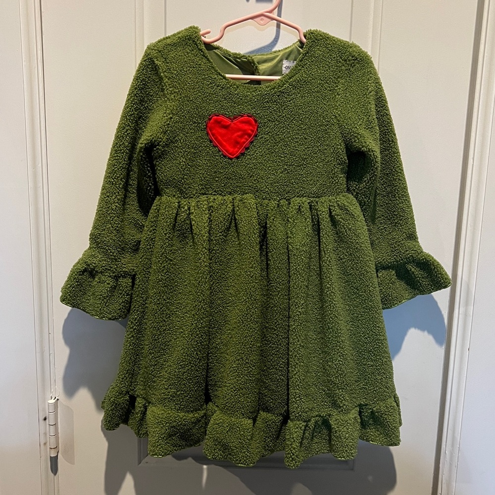 Only Little Once Grinch Dress, Christmas, green, size 4